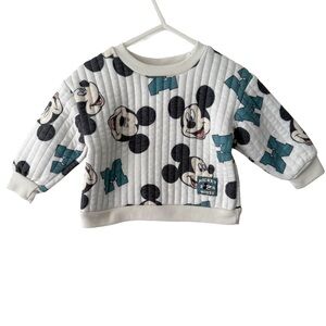 Disney Mickey Mouse Kids Sweatshirt - White and Teal 18 months